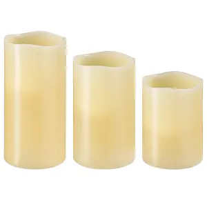 LED Candles, 2 Sets of 3 - with 12 colour changes, 2 timer settings, remote control - white