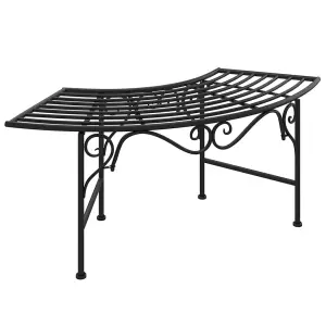 Berkfield Tree Bench 113 cm Black Steel