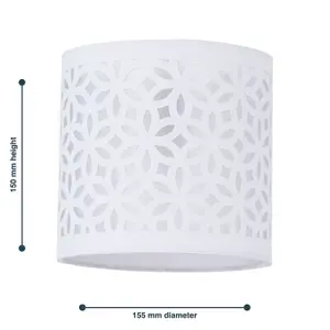 First Choice Lighting White Laser Cut 15.5cm Table Lamp Shade