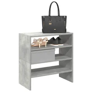 Berkfield Shoe Racks 2 pcs Stackable Concrete Grey 60x30x30.5 cm