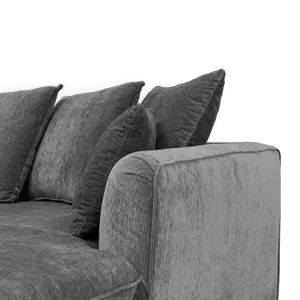 Lucas Water Repellent Velvet Chenille Left Facing Corner Sofa in Graphite