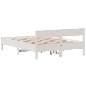 Berkfield Bed Frame without Mattress White 120x190 cm Small Double Solid Wood Pine