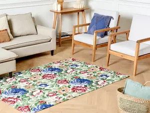 Cotton Area Rug 140 x 200 cm Multicolour FARWAN