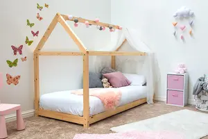 Kids Treehouse Pine House Bed - Single 3ft