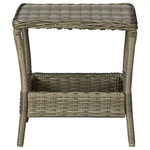 Berkfield Garden Table Brown 45x45x46.5 cm Poly Rattan