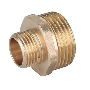 Invena 3/4x1/2 Inch Pipe Thread Reducer Nipple Male Thread Brass Fittings Reduction