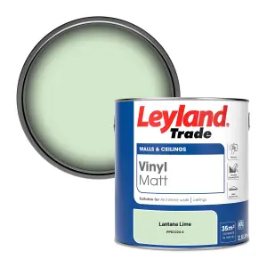 Leyland Trade Vinyl Matt Walls & Ceilings Emulsion Paint Lantana Lime (PPG1224-4) 2.5L