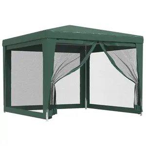 Berkfield Party Tent with 4 Mesh Sidewalls Green 3x3 m HDPE