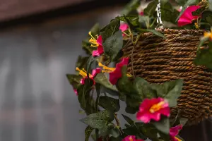 Artificial Purple Flower Hanging Basket Garden