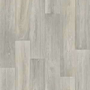 Cloudy Oak Grey Wood Effect Anti-Slip Vinyl Flooring For Kitchen Bathroom Living Room 1.9mm Thick-6m(19'8") X 4m(13'1")-24m²