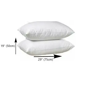 Pack of 2 Hollowfiber Pillows Bounce Back Anti Allergic Hotel Quality Bedding Plump Pillows