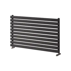 Ximax Champion HOR DES RAD BS 584X1200MM Black silver Horizontal Designer 2448BTU Radiator, (W)1200mm x (H)584mm