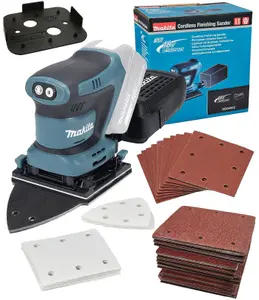 Makita DBO480Z 18v LXT 114mm Detail 1/4 Sheet Finishing Delta Sander + 62 Sheets