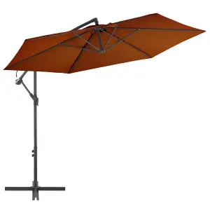 Berkfield Cantilever Umbrella with Aluminium Pole Terracotta 300 cm