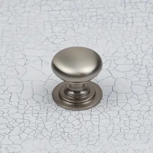 42mm Nickel Kitchen Cabinet Knob Round Classic Shaker Pull Brushed Silver Farmhouse Cupboard Door Drawer Furniture Upcycle Handle