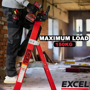 Excel Electricians Fibreglass Platform Step Ladder 8 Tread 2.51m EN131