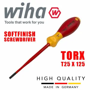 WIHA Torx Electricians Screwdrivers Insulated VDE Slim Fit SoftFinish 1000v slimFix Torx T25 36539