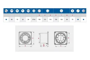 White Bathroom Extractor Fan 100mm / 4" with Non-Return Valve