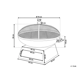 Charcoal Fire Pit Black SEMERU