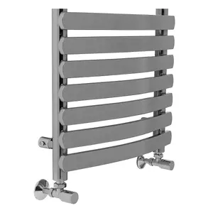 Right Radiators 1200x500 mm Bathroom Curved Flat Panel Heated Towel Rail Radiator Chrome