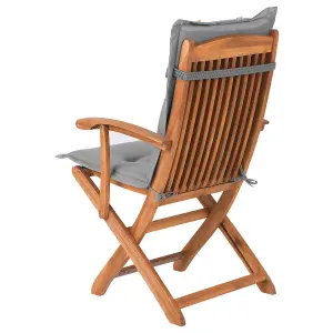 Set of 2 Garden Chairs with Cushions MAUI Acacia Wood Grey