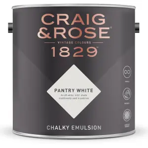 Craig & Rose 1829 Pantry White  Chalky Emulsion paint, 2.5L