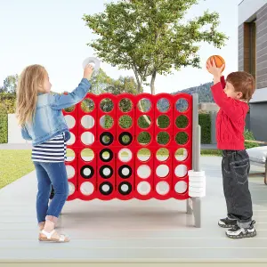 Costway 4-in-A Row Jumbo Indoor Outdoor Family Connect Game w/Basketball Hoop