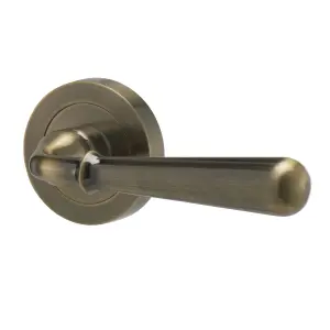 Colours Leba Brass effect Aluminium Straight Latch Door handle (L)116mm