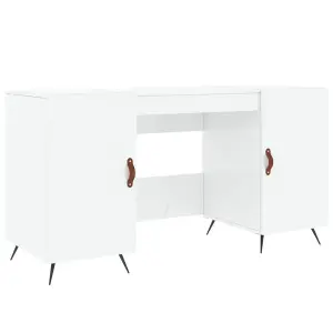 Berkfield Desk High Gloss White 140x50x75 cm Engineered Wood