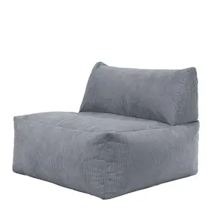 icon Tetra Charcoal Grey Corduory Floor Sofa Bean Bag Recliner Section Chair