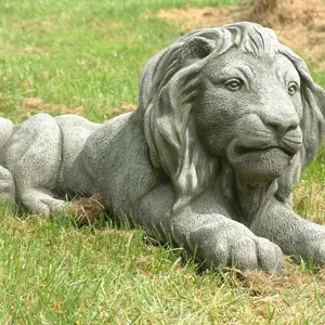 Pair of Laying Classic Lions sculptures