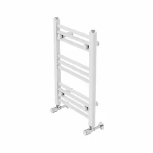 Rinse Modern Bathroom Heated Towel Rail Ladder Radiator 600x400mm Straight for Bathroom Kitchen White