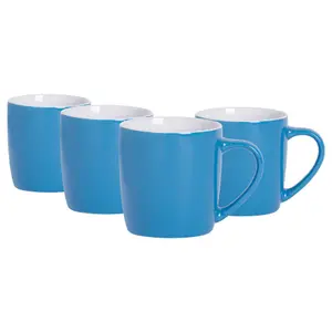 Argon Tableware - Coloured Coffee Mugs - 350ml - Pack of 4 - Blue