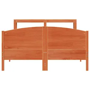 Berkfield Bed Frame without Mattress Wax Brown 150x200 cm King Size Solid Wood Pine