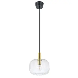 GoodHome Lybia Satin Brass Pendant ceiling light, (Dia)250mm