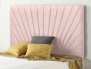 Somnior Platinum Plush Pink Divan Base With Headboard - Small Double