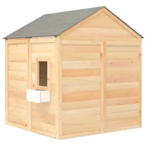 Berkfield Playhouse with Lockable Door and Flower Pots Solid Wood Fir