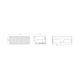 Banyetti Linea Ribbed Wall Hung Vanity Unit 800mm x 460mm - Matt Grey