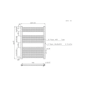 Rinse Straight Bathroom Heated Towel Rail Ladder Radiator White 800x600mm