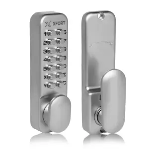 XFORT Digital Door Lock Satin Chrome, Keypad Combination Lock