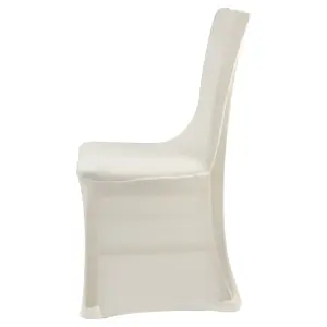 Polyester Spandex Chair Cover for Wedding Decoration - Ivory, Pack of 1