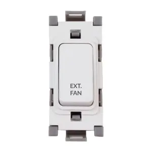 Deta G3553 Grid Switch 20 Amp Double Pole marked Ext. Fan (White)