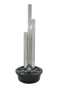 Primrose 3 Brushed Tubes Stainless Steel Water Feature with Lights 121cm