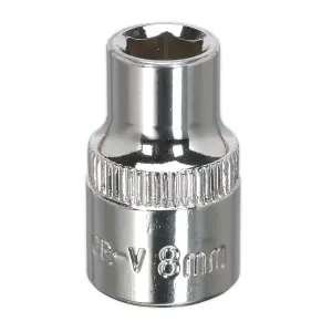 Sealey 8mm 3/8" Square WallDrive Socket Chrome Plated Fully Polished Tool SP3808