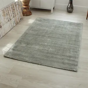 Plain Grey Modern Handmade Rug For Dining Room Bedroom & Living Room-200cm X 300cm