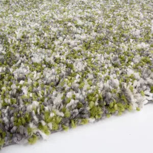 Super Soft Green Grey Mottled Shaggy Area Rug 160x230cm