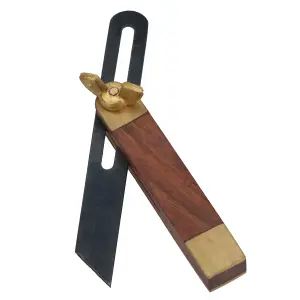 Mini Hardwood Sliding Bevel with Brass Inlay Carpentry Model Making Wood