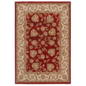 Gold Red Classical Oriental Floral Area Rug 240cm x 330cm