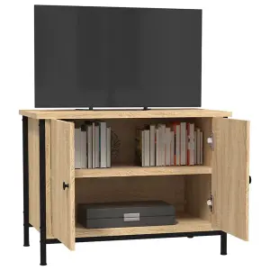 Berkfield TV Cabinet with Doors Sonoma Oak 60x35x45 cm Engineered Wood