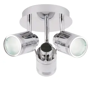 Litecraft Hugo Chrome 3 Light Bathroom Ceiling SpotLight Plate